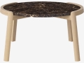 Stolik MIX brązowy marmur, nogi biały dąb