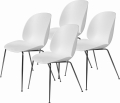 ZESTAW 4 krzeseł BEETLE GUBI białe /  czarny chrom