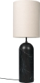 Lampa podłogowa GRAVITY XL wysoka GUBI czarny marmur kremowy klosz
