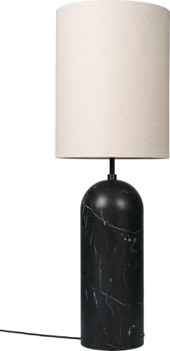 Lampa podłogowa GRAVITY XL wysoka GUBI czarny marmur kremowy klosz
