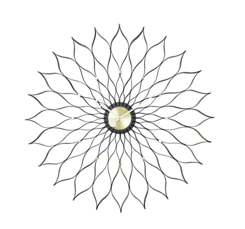 Zegar SUNFLOWER Vitra czarny jesion