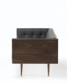 Sofa BOX De La Espada orzech i skóra czarna