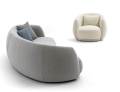 Sofa półokrągła PACIFIC 3-osobowa wełna / bouclé Moroso