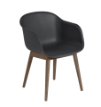 Krzesło FIBER MUUTO czarne / bejcowane nogi