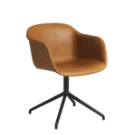 Krzesło FIBER obrotowe, skóra koniak MUUTO