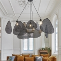 Lampa wisząca SCREEN XXL czarna siatka trzcinowa Ø150 Market Set