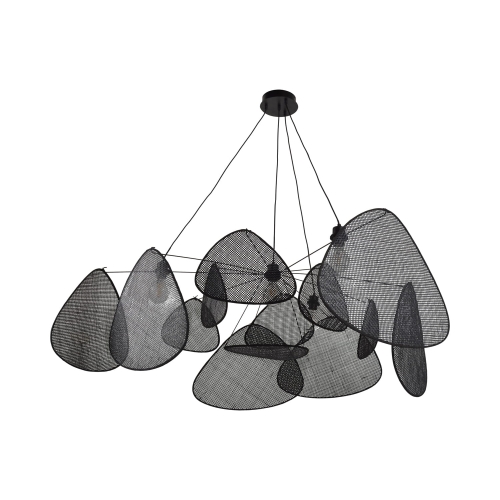 Lampa wisząca SCREEN XXL czarna siatka trzcinowa Ø150 Market Set