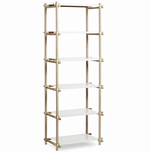 Regał WOODY COLUMN HIGH dąb i stalowe półki HAY