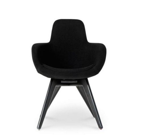 Krzesło SCOOP HIGH czarna tapicerka Tom Dixon