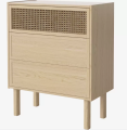 Komoda dębowo-wiklinowa CANA 3 szuflady Bolia
