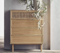 Komoda dębowo-wiklinowa CANA 4 szuflady Bolia