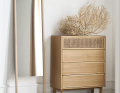 Komoda dębowo-wiklinowa CANA 4 szuflady Bolia