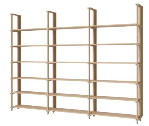 Regał dębowy FRIEDMAN 18 półek Bolia