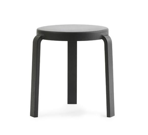 Stołek TAP czarny z miękkim siedziskiem Normann Copenhagen