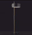 Lampa podłogowa 1953 czarno-złota Oluce