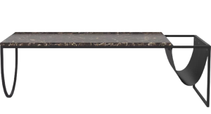 Stolik kawowy PIERO duży z skórzaną wstawką Bolia