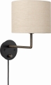 Lampa ścienna GRAVITY S antyczny mosiądz GUBI klosz w kolorze płótna