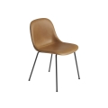 Krzesło FIBER SIDE CHAIR bez podłokietników MUUTO skóra Cognac