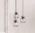 Lampa wisząca MAIKO szare szkło Bolia