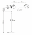 wymiary Lampa podłogowa LAMPE GRAS N°411 DCW éditions
