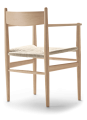 dąb bielony Krzesło CH36 / CH37 siedzisko ze sznurka Carl Hansen Son