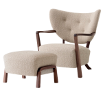 Fotel z podnóżkiem WULFF Karakorum 003 orzech &Tradition