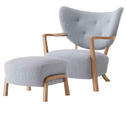 Fotel + podnóżek WULFF Karandash 005 AndTradition