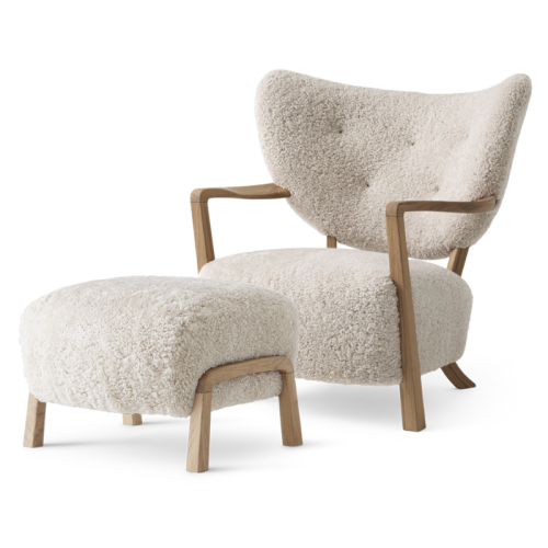 Fotel + podnóżek WULFF Sheepskin Moonlight AndTradition