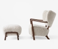 Fotel + podnóżek WULFF Sheepskin Moonlight AndTradition orzech