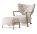 Fotel + podnóżek WULFF Sheepskin Moonlight AndTradition dąb