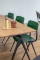 Result Chair forest green stained oak seat black frame_Pyramid Table 01 oak tabletop black frame.jpg