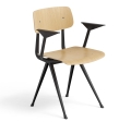 Krzesło RESULT z podłokietnikami HAY czarna rama, lakierowane siedzisko