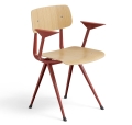 Krzesło RESULT z podłokietnikami HAY czerwona rama, lakierowane siedzisko