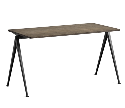 Stół / biurko PYRAMID TABLE 01 HAY  ciemny dąb, czarna rama