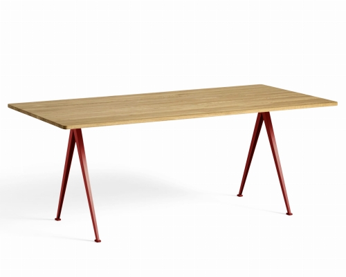 Stół PYRAMID TABLE 02 HAY 190xW85xH74 lakierowany, czerwona rama
