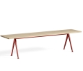 Ława PYRAMID BENCH 12 HAY Pyramid Bench 190xW40xH46 matowa z czerwonymi nogami