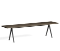Ława PYRAMID BENCH 12 HAY czarna rama, siedzisko ciemny dąb L190xW40