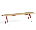 Ława PYRAMID BENCH 12 HAY 12 L190xW40xH46 dąb lakierowany, czerwona rama