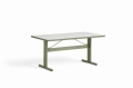 Stół PASSERELLE HAY  L160xW85xH74 dusty grey laminate top thyme green powder coated crossbar, lacquer thyme green frame and edge