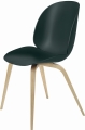 Krzesło BEETLE na drewnianych nogach GUBI czarny buk +  ciemnozielony