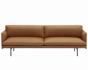 Sofa OUTLINE 3-osobowa skóra koniak,  MUUTO
