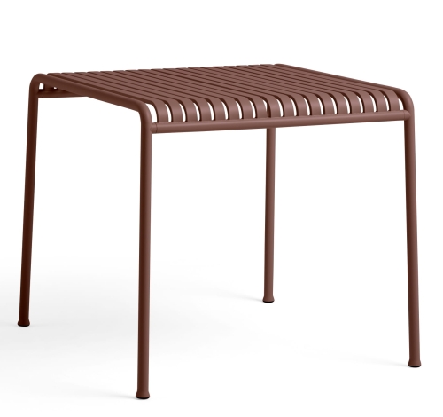 Palissade Table L82,5xW90xH75 iron red  czerwony