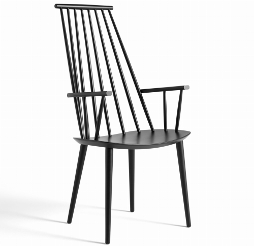 Krzesło z wysokim oparciem J110 HAY black wb lacquer beech buk lakierownay