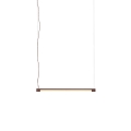 Lampa wisząca FINE MUUTO 60 cm głęboka czerwień zawieszona poziomo.