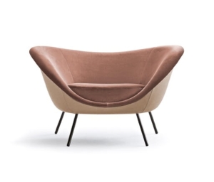 Fotel D.154.2 różowy velvet MOLTENI Gio Ponti